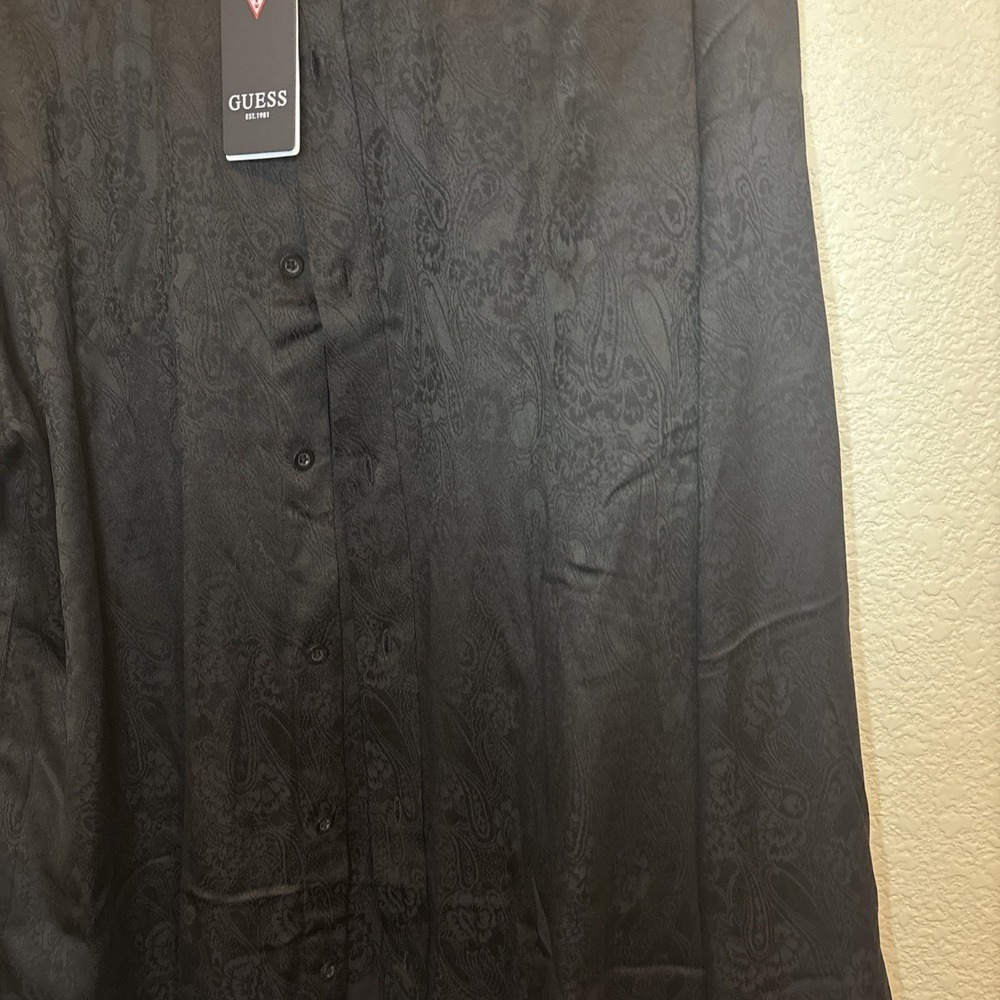 Guess Men's regular fit Shirt Long‎ Sleeves Paisley Print Allover Size XL - Picture 8 of 16